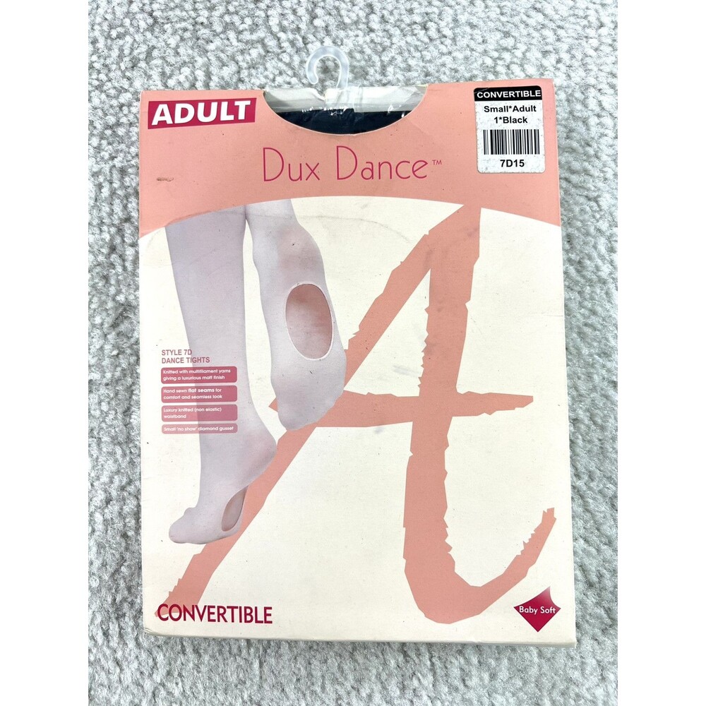 Dux Dance Convertible Tights Black #7D Womens Size Small New